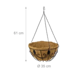 Sale Hängande korgset, set om 3, metall Trädgårdskorgar