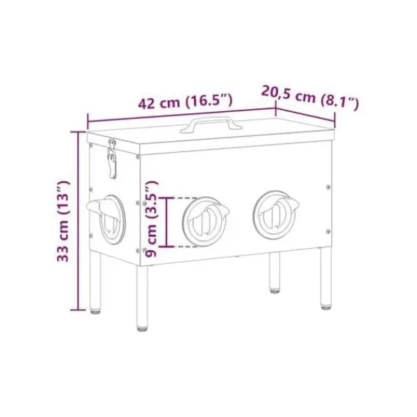 New Hönsmatare i metall - - Olivegrön - 41.5x20.5x33 cm - Kallvalsad stål - Kapacitet 15 kg För Fåglar & Småvilt
