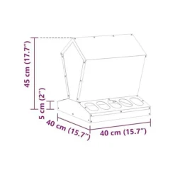 Hönsmatlåda i metall - - Olivgrön - 40x40x45 cm - Kallvalsat stål - Kapacitet 5 kg För Fåglar & Småvilt