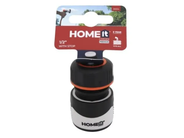 Clearance HOME It Garden Premium slangkoppling med stopp 1/2" Bevattning