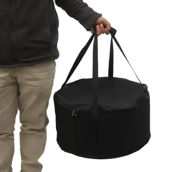 Hopfällbar Eldstad - Rund Eldplats - Rostfritt Stål 201 - Rökfri - Portabel - Vedeldad (Ved Ingår Ej) - Eldkrok 63 cm - Silver Vedeldade Kaminer