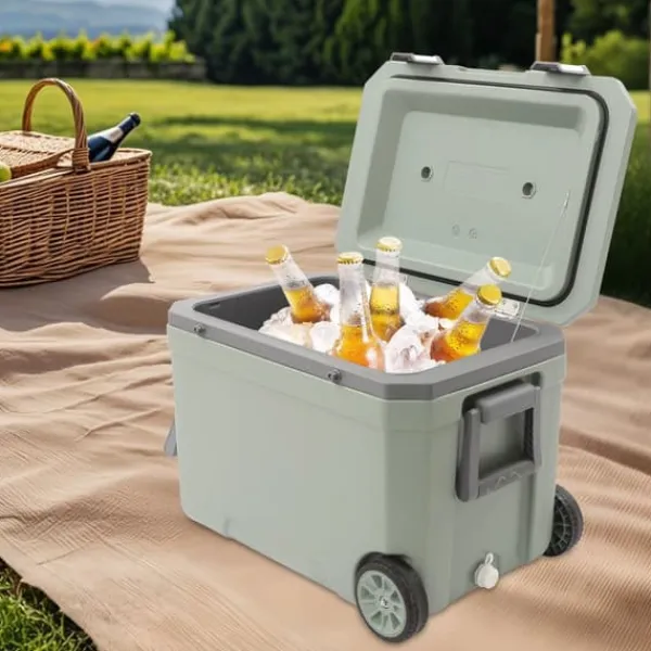 Hopfällbar Eldstad - Rund Eldplats - Rostfritt Stål 201 - Rökfri - Portabel - Vedeldad (Ved Ingår Ej) - Eldkrok 63 cm - Silver Vedeldade Kaminer
