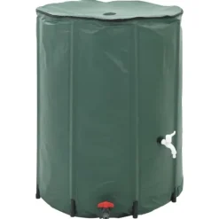 Hopfällbar regntunna 750 L med filter och tillbehör | Färg: Grön | Storlek: 750 L