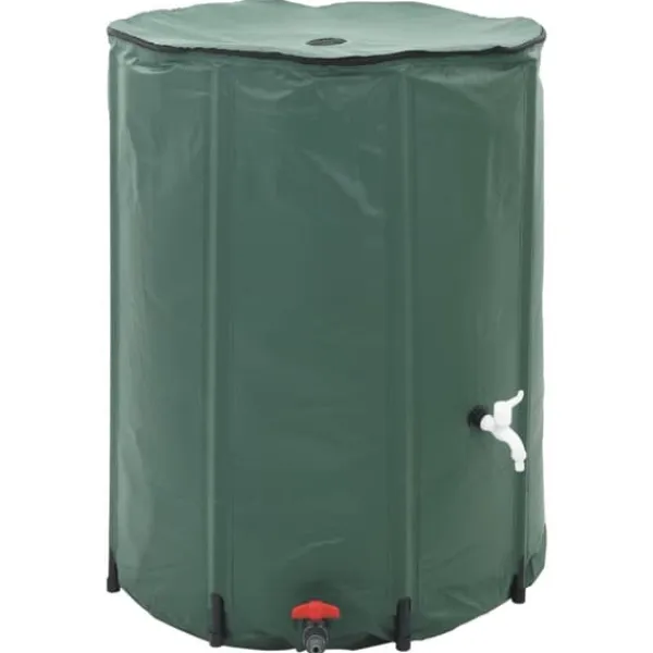 Hopfällbar regntunna 750 L med filter och tillbehör | Färg: Grön | Storlek: 750 L