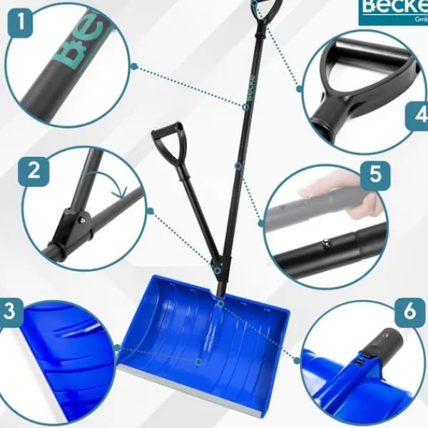 Hopfällbar snöskyffel, två handtag, ergonomisk