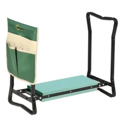 Clearance Hopfällbar trädgårdspall/knästöd 2-i-1 med verktygsväska, EVA-skum, 58×28×49 cm Stöd Med Hjul, Säten & Knäskydd För Trädgårdsskötsel