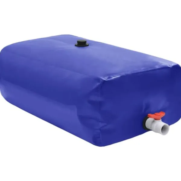 Clearance Hopfällbar vattentank med kran för regnvatten | Volym: 1500 L | Material: PVC Regntunnor
