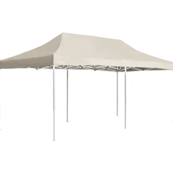 vidaXL Hopfällbart partytält aluminium 6x3 m gräddvit