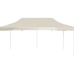 vidaXL Hopfällbart partytält aluminium 6x3 m gräddvit