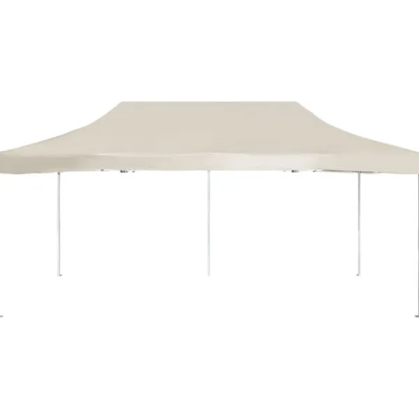 vidaXL Hopfällbart partytält aluminium 6x3 m gräddvit