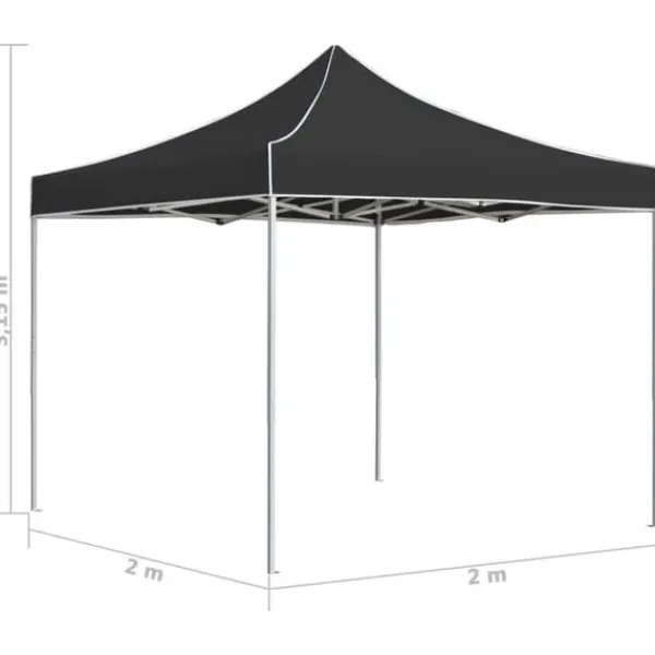 Hot Hopfällbart partytält i aluminium 2x2 m | Färg: Antracit | Storlek: 2x2 m Tält & Lusthus