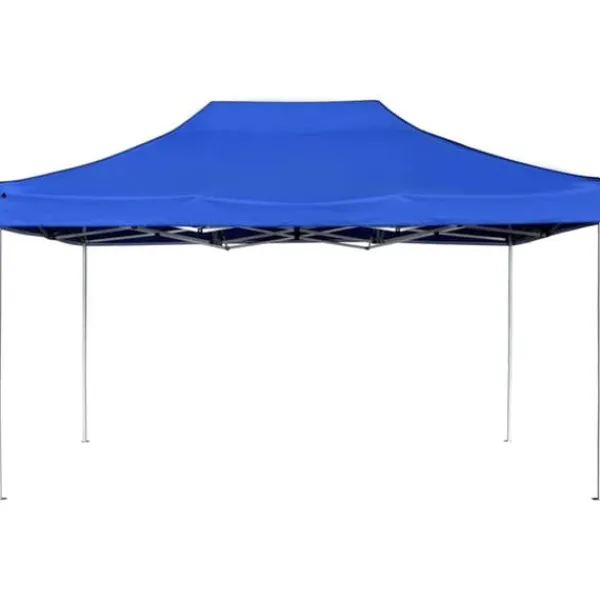 New Hopfällbart partytält i aluminium - Elegant solsäkert skydd | Storlek: 4,5x3 m | Färg: Blå Tält & Lusthus
