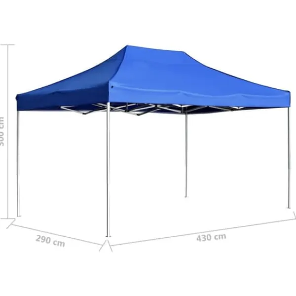 New Hopfällbart partytält i aluminium - Elegant solsäkert skydd | Storlek: 4,5x3 m | Färg: Blå Tält & Lusthus