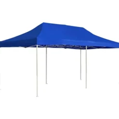 Hopfällbart partytält i aluminium 6x3 m - Perfekt för utomhusevent | Färg: Blå | Storlek: 6x3 m