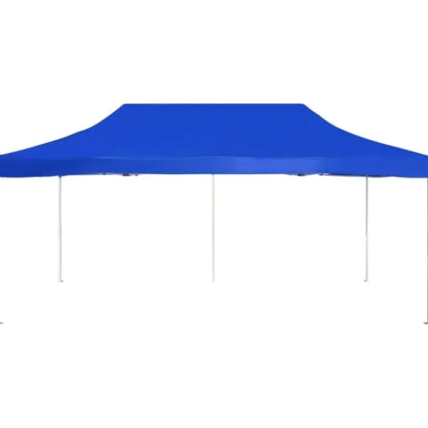 Hopfällbart partytält i aluminium 6x3 m - Perfekt för utomhusevent | Färg: Blå | Storlek: 6x3 m