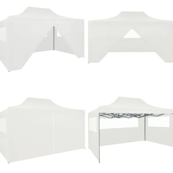 Outlet Hopfällbart partytält med 4 väggar 3x4,5 m vit - Partytält - Festtält - Home & Living Tält & Lusthus