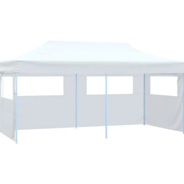 Hot Hopfällbart partytält med 4 sidoväggar 3x6 m stål vit - Partytält - Festtält - Home & Living Tält & Lusthus