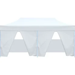 Hot Hopfällbart partytält med 4 sidoväggar 3x6 m stål vit - Partytält - Festtält - Home & Living Tält & Lusthus