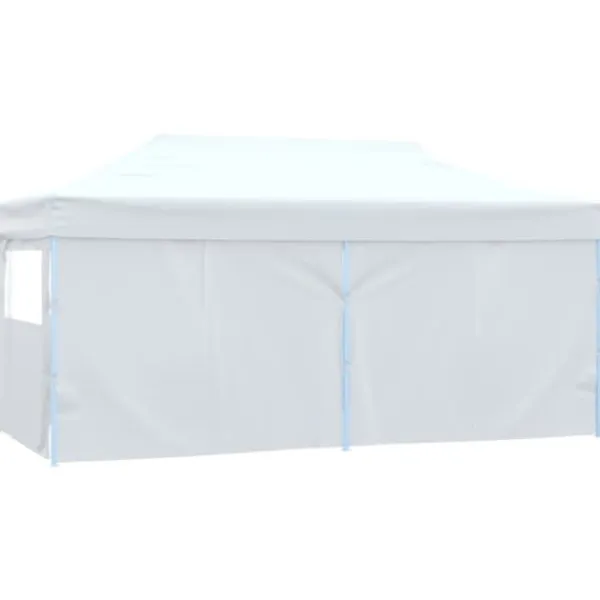 Hot Hopfällbart partytält med 4 sidoväggar 3x6 m stål vit - Partytält - Festtält - Home & Living Tält & Lusthus