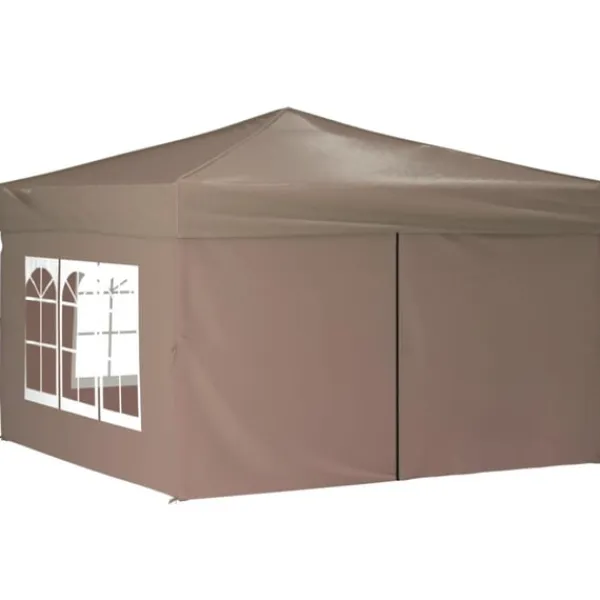 Best Hopfällbart partytält med sidoväggar taupe 3x3 m Tält & Lusthus