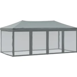 New Hopfällbart partytält med sidoväggar antracit 3x6 m Tält & Lusthus