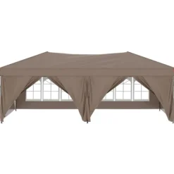 Hot Hopfällbart partytält med sidoväggar taupe 3x6 m Tält & Lusthus