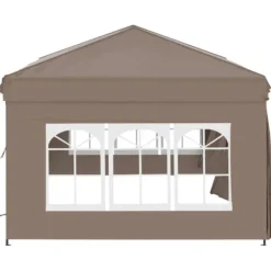 Hot Hopfällbart partytält med sidoväggar taupe 3x6 m Tält & Lusthus