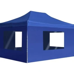 vidaXL Hopfällbart partytält med väggar aluminium 4,5x3 m blå