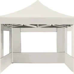 Hot Hopfällbart partytält med väggar - Elegant solskydd för utomhusevent | Färg: Gräddvit | Storlek: 4,5x3 m Tält & Lusthus