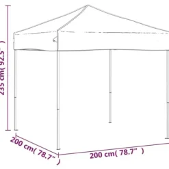 Hopfällbart partytält 2x2 m - UV-beständigt och vattentåligt | Färg: Blå | Storlek: 2x2 m Tält & Lusthus