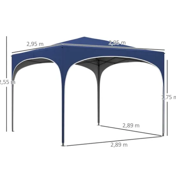 Discount Hopfällbart partytält, 295x295x255 cm, blå Tält & Lusthus