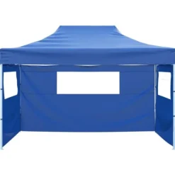 Hopfällbart tält med 3 väggar 3x4,5 m blå - Tält - Partytält - Home & Living