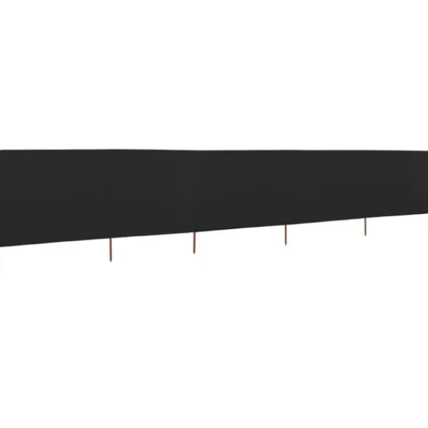 Hopfällbart vindskydd 5 paneler i non-woven tyg | Färg: Svart | Storlek: 600x160 cm