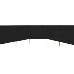 Hopfällbart vindskydd 5 paneler i non-woven tyg | Färg: Svart | Storlek: 600x160 cm