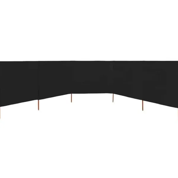 Hopfällbart vindskydd 5 paneler i non-woven tyg | Färg: Svart | Storlek: 600x160 cm
