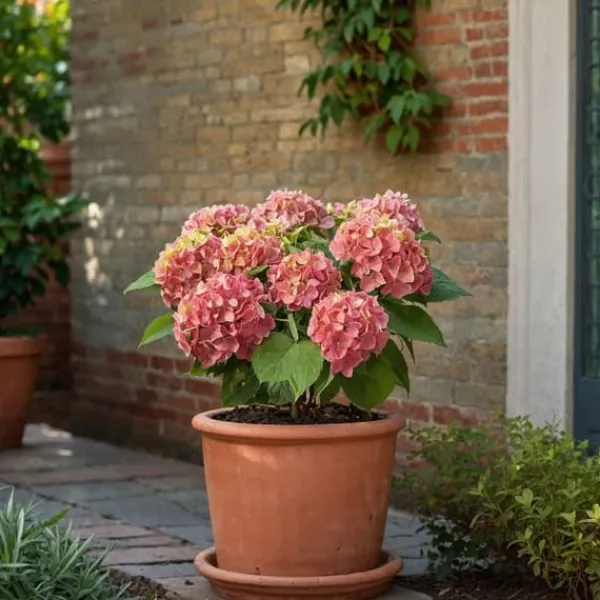 Best Hortensia - Set om 3 - Hydrangea macrophylla 'Early Pink' - Höjd 25-40cm - ⌀9cm Buskar