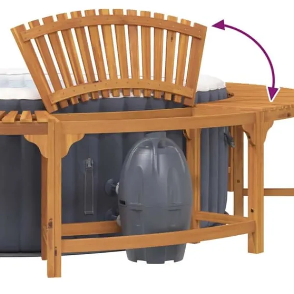 Hot Tub Omgivning av Massivt Akaciaträ | Diameter: Ø275 cm | Färg: Brun