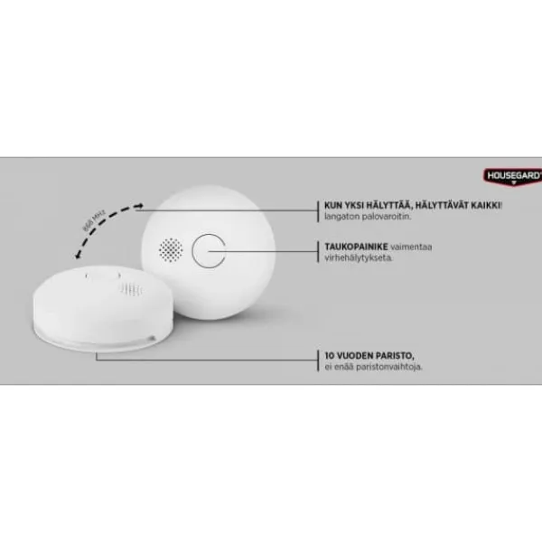 Housegard Luma trådlös brandvarnare, 2-pack