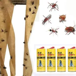 Husdjursfälla 4 rullar Sticky Eliminera flugor Insektslimfälla Papper MIL
