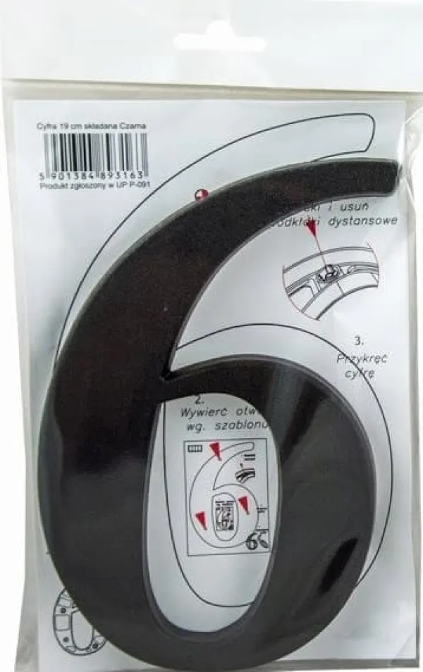 Sale Husnummer 6 eller 9 svart 19 cm Adresskyltar & Husnummer