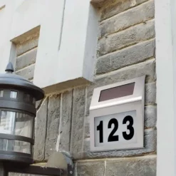 Husnummer med Solceller Led Belysning