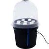 Hydroponisk klonare - Aeroponisk förökningslåda - 8 hål - 5 l - Dimteknik - Rund - PP/PVC - Svart