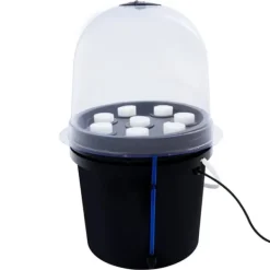 Hydroponisk klonare - Aeroponisk förökningslåda - 8 hål - 5 l - Dimteknik - Rund - PP/PVC - Svart