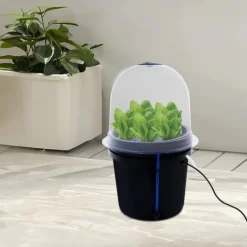 Hydroponisk klonare - Aeroponisk förökningslåda - 8 hål - 5 l - Dimteknik - Rund - PP/PVC - Svart
