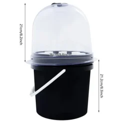 Hydroponisk klonare - Aeroponisk förökningslåda - 8 hål - 5 l - Dimteknik - Rund - PP/PVC - Svart