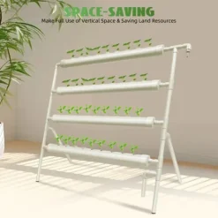 New Hydroponisk Odling Kit, PVC Material, 36 Växtplatser, Dimensioner 95 x 45 x 100 cm, Vattenpump Spänning DC 12V, Max Pumpflöde 200 L/h Kit För Växt- & Örtplantering