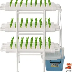 Hydroponiskt Grönsaksodlingskit, 3 Lager, 108 Växtplatser, PVC-material, Jordlös System, Kompakt Design