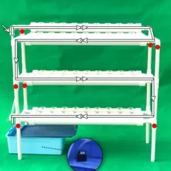 Sale Hydroponiskt odlingskit, 3 lager, 90 växtplatser,Vit Kit För Växt- & Örtplantering