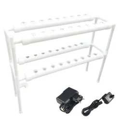 Discount Hydroponiskt odlingskit - 2 Lager - 36 Odlingsplatser - 4 Rör - Jordfri Grönsaks/Örtodling - För Hem, Trädgård, Kontor Kit För Växt- & Örtplantering