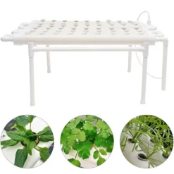 Hydroponiskt odlingskit - 6-rörssystem - 54 odlingsplatser - 1 nivå - PVC - Komplett set - Vit Kit För Växt- & Örtplantering